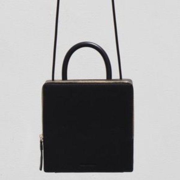 Building Block Handbags - Building Block Black Box Purse Crossbody Tote